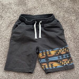 Tiny Whales! Stylish Kids Black Shorts with Geometric Pattern